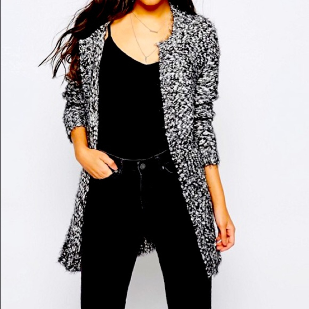 Noisy May black and white cardigan